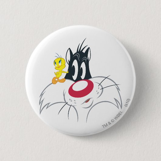 Badge Rond 5 Cm Tweety en posture d'action 12 (Devant)