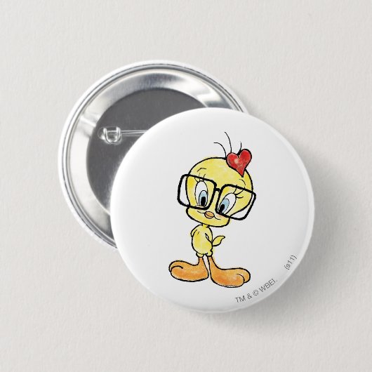 Badge Rond 5 Cm Tweety Nerd (Devant & derrière)
