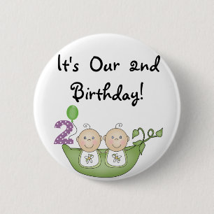 Badge Rond 5 Cm Twin Peas in a Pod 2e Anniversaire T-shirts et cad