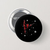 Badge Rond 5 Cm twirling de baton Noël (Devant & derrière)