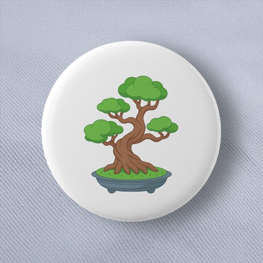 Badge Rond 5 Cm Twisted Japanese Bonsai Tree