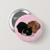 Badge Rond 5 Cm Two Cats Making Heart Button (Devant & derrière)