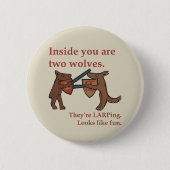 Badge Rond 5 Cm Two Medieval Wolves Button (Devant)
