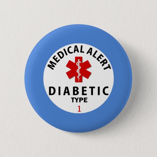 BADGE ROND 5 CM TYPE 1 DE DIABÈTE (Devant)