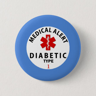 BADGE ROND 5 CM TYPE 1 DE DIABÈTE