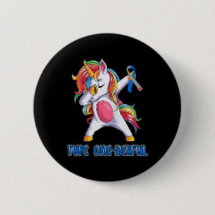 Badge Rond 5 Cm Type 1 Diabète Avarié Ribbon T1D Unicorn Girls