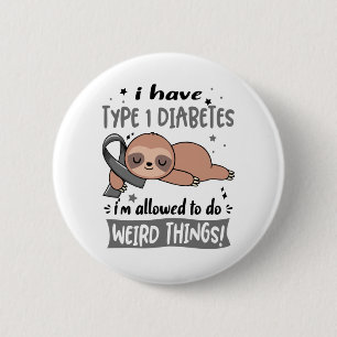 Badge Rond 5 Cm Type 1 Mois de sensibilisation au diabète Cadeaux
