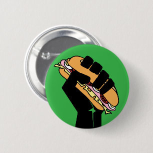 Badge Rond 5 Cm Type sandwich Guy poing résister anti Trump