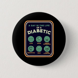 Badge Rond 5 Cm Type Un Diabète Par Jour Comme Diabétique Fun T1D