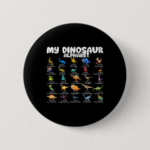 Badge Rond 5 Cm Types de dinosaures Mon alphabet de dinosaure Ck à