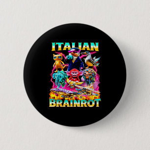 Badge Rond 5 Cm Types de personnage de mème de cerveau italien des