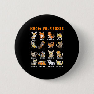 Badge Rond 5 Cm Types de renards Kawaii renards drôles éducatifs a