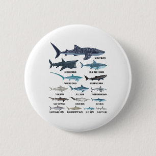 Badge Rond 5 Cm Types De Requins Espèces De Requin Identification