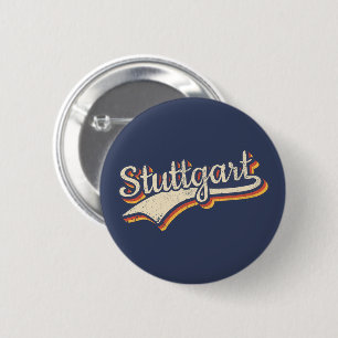 Badge Rond 5 Cm Typographie allemande de Stuttgart Vintage