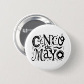 Badge Rond 5 Cm Typographie Cool Cinco De Mayo (Devant & derrière)