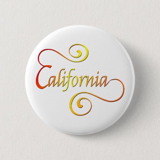 Badge Rond 5 Cm Typographie de Californie (Devant)