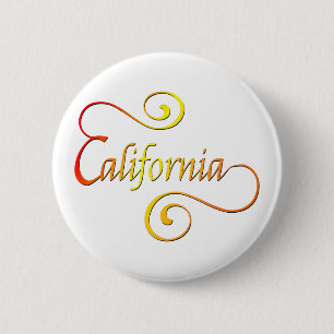 Badge Rond 5 Cm Typographie de Californie