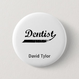 Badge Rond 5 Cm Typographie de dentiste