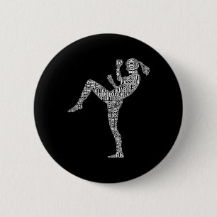 Badge Rond 5 Cm Typographie de Kickboxer - Kickboxer Mélange Marti