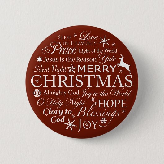 Badge Rond 5 Cm Typographie de Noël (Devant)