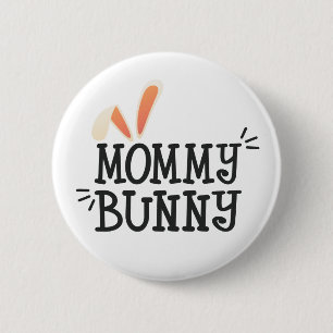 Badge Rond 5 Cm Typographie de Pâques de lapin de maman simple B