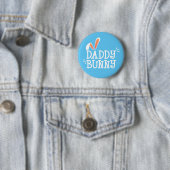 Badge Rond 5 Cm Typographie de Pâques Simple Daddy Bunny | Bouton (En situation)
