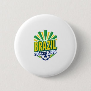 Badge Rond 5 Cm Typographie de pays audacieuse Football Brésil 202