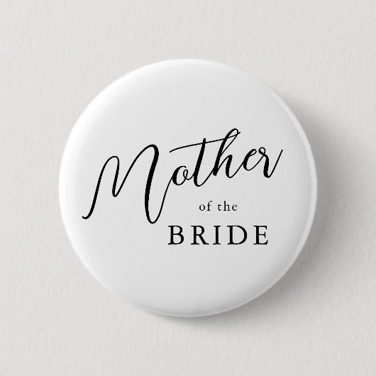 Badge Rond 5 Cm Typographie De Script Moderne Mère De La Mariée (Devant)