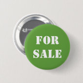 Badge Rond 5 Cm Typographie Green À VENDRE (Devant & derrière)