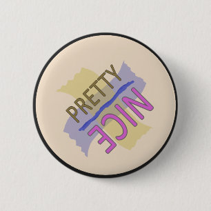 Badge Rond 5 Cm Typographie jolie rose Brown bleu