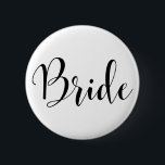 Badge Rond 5 Cm Typographie moderne du script noir de mariée (30)<br><div class="desc">Le mot "mariée" est rendu en noir en utilisant une magnifique police de caractères de script moderne de ma collection. Le fichier image est déverrouillé de sorte que vous pouvez réduire la taille et ajouter du texte pour le nom de la mariée, si vous le souhaitez. Vous pouvez ajuster et...</div>