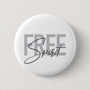 Badge Rond 5 Cm Typographie moderne, simple, cool de Free Spirit