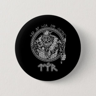 Badge Rond 5 Cm Tyr Dieux De Guerre Et Justice Viking Nordique Nor