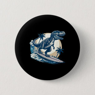 Badge Rond 5 Cm Tyrannosaurus Rex planchant surfer dinosaure Lo