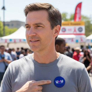 Badge Rond 5 Cm U=U VIH non détectable égale non transmettable