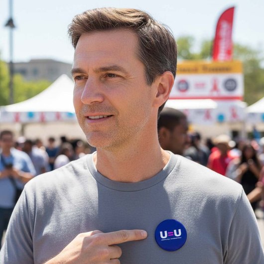 Badge Rond 5 Cm U=U VIH non détectable égale non transmettable