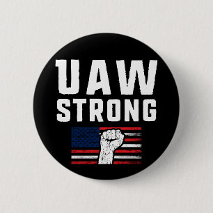 Badge Rond 5 Cm UAW Union des travailleurs unis de l'automobile