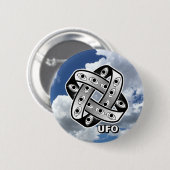 Badge Rond 5 Cm UFO Goofy Eyes  (Devant & derrière)