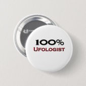 Badge Rond 5 Cm Ufologist de 100 pour cent (Devant & derrière)