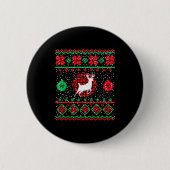 Badge Rond 5 Cm Ugly Christmas Sweater Design Plaid Reindeer (Devant)