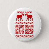 Badge Rond 5 Cm Ugly Christmas Sweater QR Code Happy New Year ! (Devant)