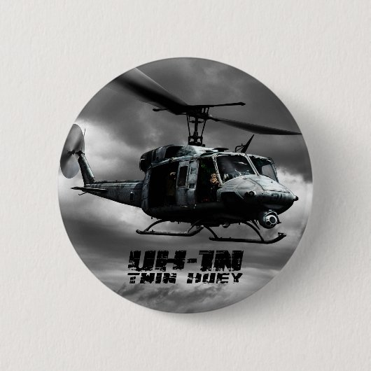 Badge Rond 5 Cm UH-1N Twin Huey (Devant)