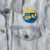 Badge Rond 5 Cm Ukraine - arrêtez la guerre inutile ! (En situation)
