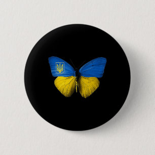 Badge Rond 5 Cm Ukraine Butterfly Ukraine Ukrainien Drapeau Amour