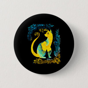 Badge Rond 5 Cm Ukraine Chat Mignon Floral Vintage Tie Dye Ukraini