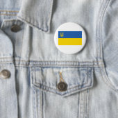 Badge Rond 5 Cm Ukraine - Drapeau avec trident (En situation)