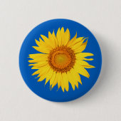 Badge Rond 5 Cm Ukraine Drapeau Couleurs Fleur de tournesol bleu j (Devant)