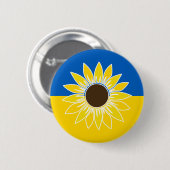 Badge Rond 5 Cm Ukraine Drapeau Tournesol Jaune Fleur nationale (Devant & derrière)