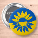 Badge Rond 5 Cm Ukraine Drapeau Tournesol Jaune Plan<br><div class="desc">Le design est bleu et jaune,  drapeau ukrainien avec la fleur nationale du pays,  le tournesol. Un symbole d'espoir et de prière pour la paix.</div>