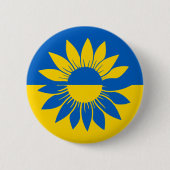 Badge Rond 5 Cm Ukraine Drapeau Tournesol Jaune Plan (Devant)